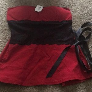 Ladies red peplum top